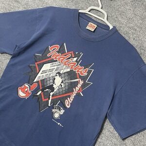 VTG Team Rated Cleveland Indians 1993 T Shirt‎ Mens XL Single Stitch Chief Wahoo